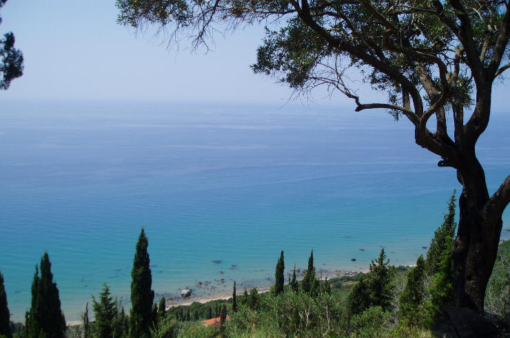 View from plots over Agios Gordios bay